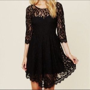 Black Free People Floral Lace Dress - like new